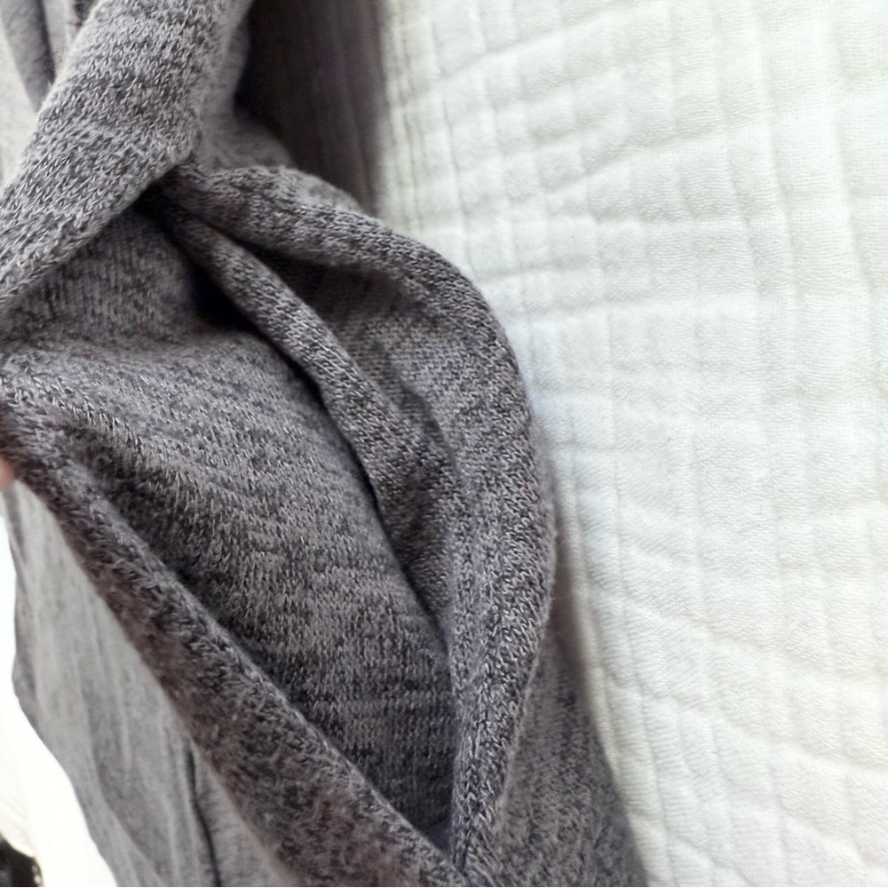 Grace & Lace dark gray hooded open front cardigan sweater size Small -Thumbholes - Picture 2 of 8